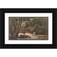 thumbnail image 1 of Thomas Sully 14x10 Black Ornate Wood Framed Double Matted Museum Art Print Titled: Two Figures in Stream, Bordered by Large Trees, 1 of 5