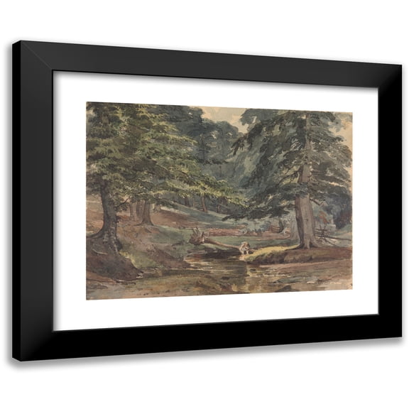 Thomas Sully 14x11 Black Modern Framed Museum Art Print Titled - Wooded River Scene
