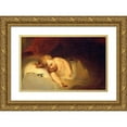 thumbnail image 1 of Thomas Sully 18x13 Gold Ornate Wood Frame and Double Matted Museum Art Print Titled - Child Asleep (The Rosebud) (1841), 1 of 4