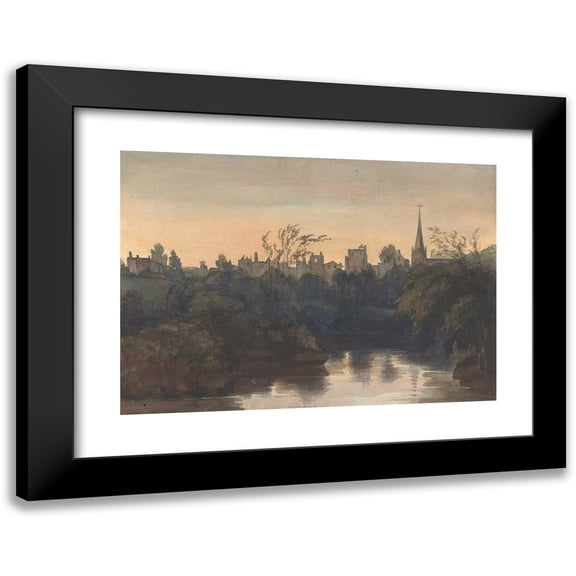 Thomas Sully 18x14 Black Modern Framed Museum Art Print Titled - Town Scene on River