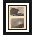 thumbnail image 1 of Thomas Sully 19x24 Black Ornate Framed Double Matted Museum Art Print Titled: Landscape with Tree in Foreground and Mountains in Distance; Figure in Interior Scene, 1 of 5