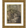 thumbnail image 1 of Thomas Sully 19x24 Gold Ornate Framed and Double Matted Museum Art Print Titled - Small Waterfall in Forest, 1 of 4