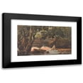 thumbnail image 1 of Thomas Sully 24x15 Black Modern Framed Museum Art Print Titled - Two Figures in Stream, Bordered by Large Trees, 1 of 1