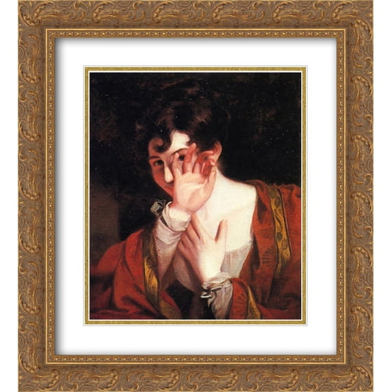Thomas Sully 2x Matted 20x22 Gold Ornate Framed Art Print 'Flirtation'