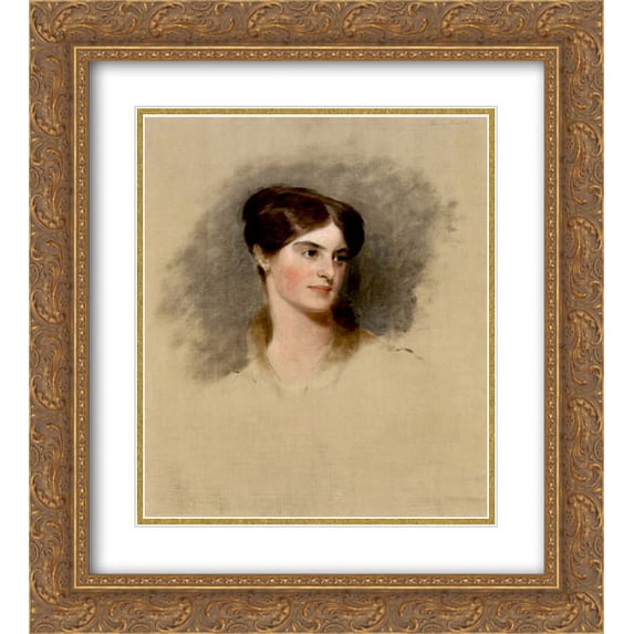 Thomas Sully 2x Matted 20x24 Gold Ornate Framed Art Print 'Fanny Kemble '