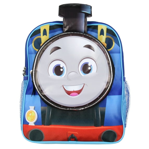 Thomas The Train and Friends 14" Kids School Travel Backpack Bag For Toys w/ 3D Character Front Pocket
