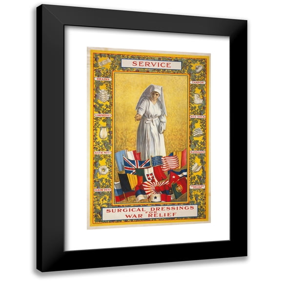 Thomas Tryon 17x24 Black Modern Framed Museum Art Print Titled - Service - Surgical Dressings for War Relief (1917)