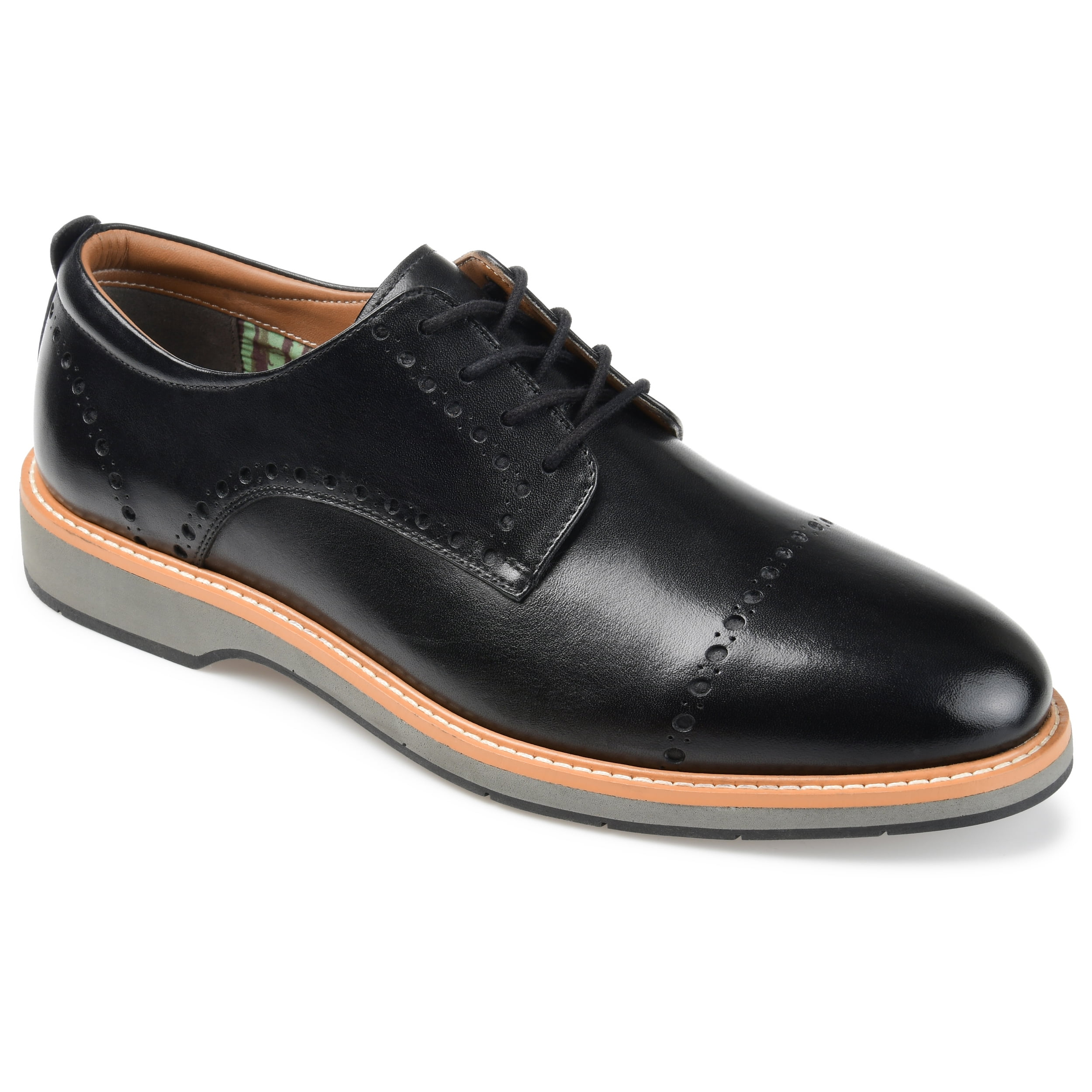 Thomas & Vine Mens Fremont Lace-up Cap Brogue Derby 