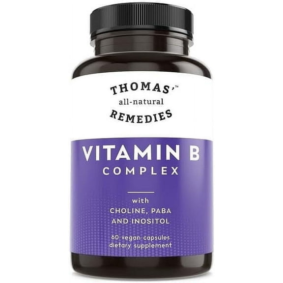 Thomas’ Vitamin B Complex with Choline, PABA & Inositol – Vegan Capsules – 60 Count