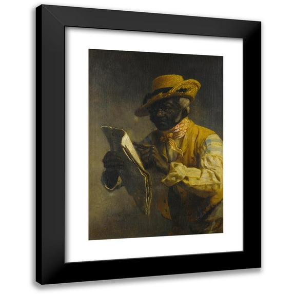Thomas Waterman Wood 14x18 Black Modern Framed Museum Art Print Titled - Reading the Gazette (1885)