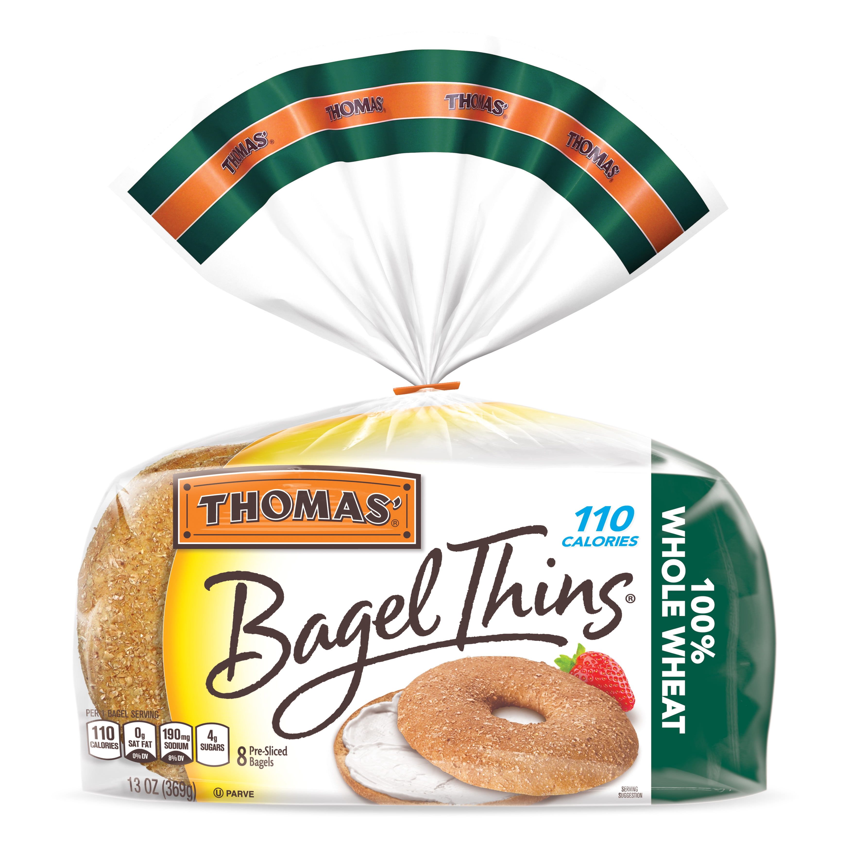 Thomas' Whole Wheat Bagel Thins, Made with Whole Grains & Only 110