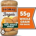 thumbnail image 1 of Thomas' 100% Whole Wheat Bagels, 6 count, 55g Whole Grains, Kosher Whole Wheat Bagels, 20 oz Bag, 1 of 7