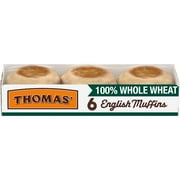 Thomas' Whole Wheat English Muffins, 6 count, English Muffins, 12 oz Tray
