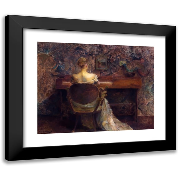 Thomas Wilmer Dewing 18x15 Black Modern Framed Museum Art Print Titled - The Spinet (ca. 1902)
