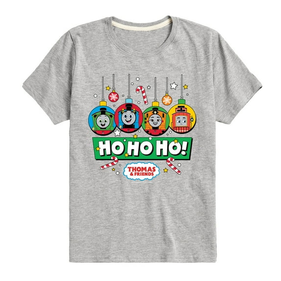 Thomas & Friends - Group Ornaments Ho Ho Ho - Youth and Toddler Short Sleeve Graphic T-Shirt