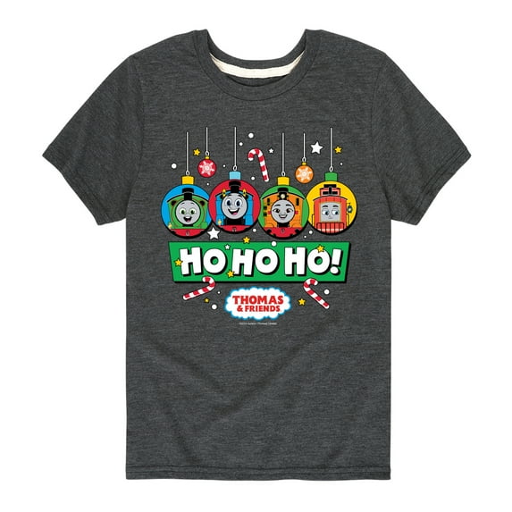 Thomas & Friends - Group Ornaments Ho Ho Ho - Youth and Toddler Short Sleeve Graphic T-Shirt
