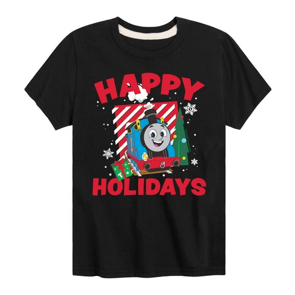 Thomas & Friends - Happy Holidays Thomas - Youth and Toddler Short Sleeve Graphic T-Shirt
