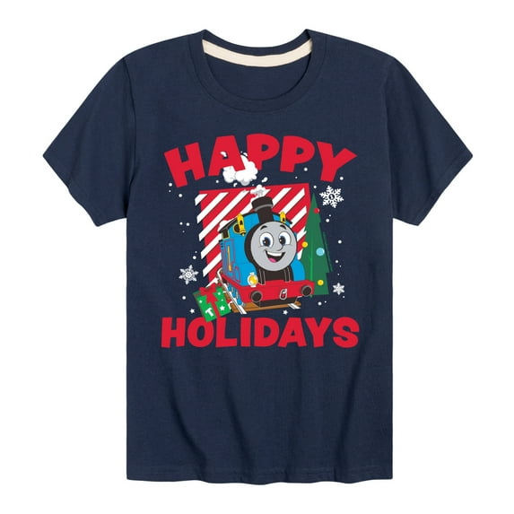 Thomas & Friends - Happy Holidays Thomas - Youth and Toddler Short Sleeve Graphic T-Shirt