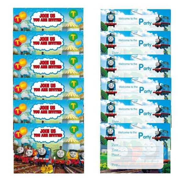 Thomas and Friends Invitations Cards Stock Bulk Birthday Invite Fill-in Party Supplies Decorations for Boys Girls