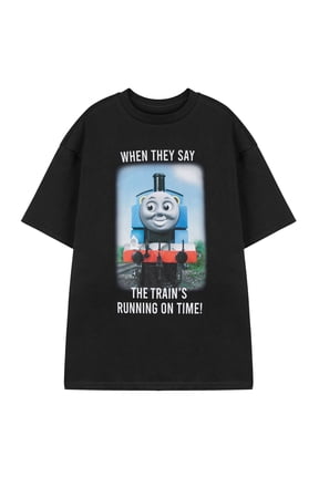 Thomas and Friends Meme Train Mens Black Short Sleeved T-Shirt | M | Made by Vanilla Underground