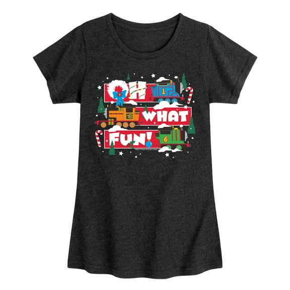 Thomas & Friends - Oh What Fun - Youth and Toddler Girls Fitted Short Sleeve Graphic T-Shirt