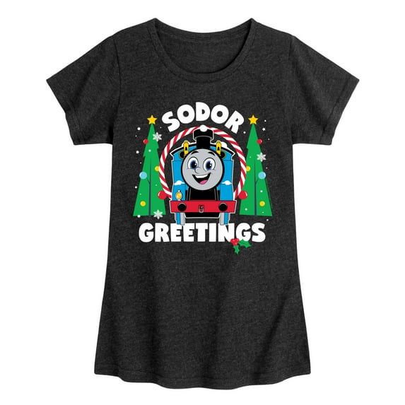 Thomas & Friends - Sodor Greetings - Youth and Toddler Girls Fitted Short Sleeve Graphic T-Shirt