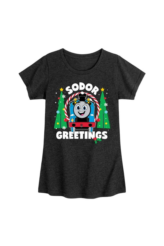 - Sodor Greetings - Youth and Toddler Girls Fitted Short Sleeve Graphic T-Shirt