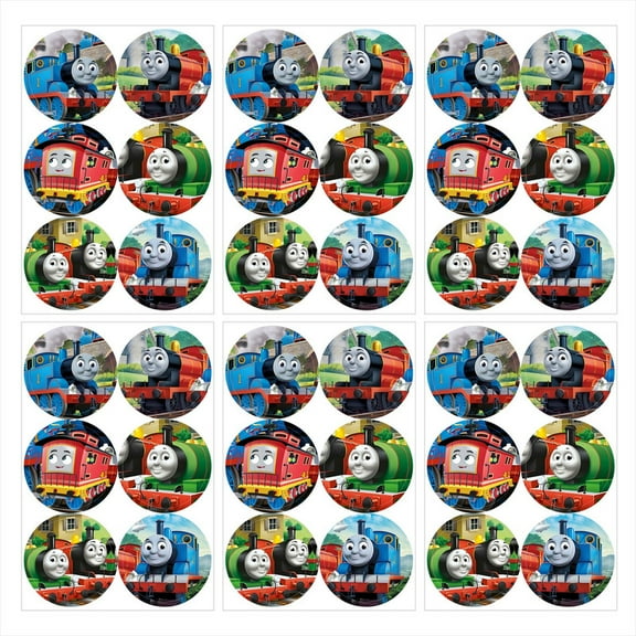 Thomas and Friends Stickers Party Favors Labels Birthday Thank You Themed Round Circle Baby Shower 60pcs