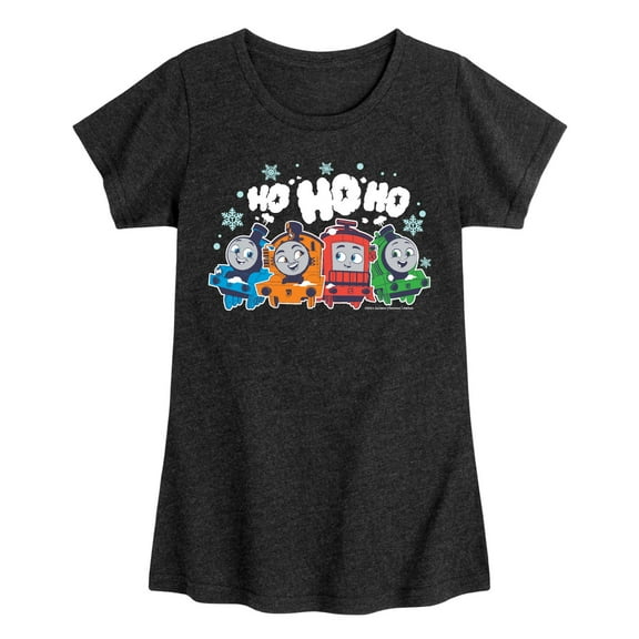 Thomas & Friends - Thomas Friends Ho Ho Ho - Youth and Toddler Girls Fitted Short Sleeve Graphic T-Shirt