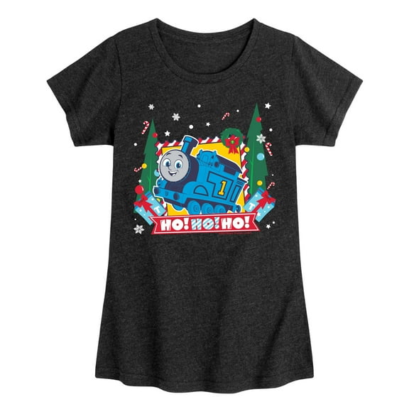 Thomas & Friends - Thomas Ho Ho Ho - Youth and Toddler Girls Fitted Short Sleeve Graphic T-Shirt