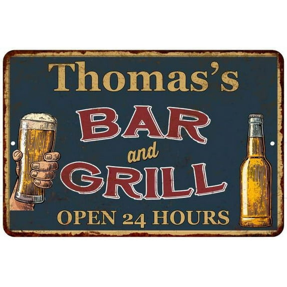Thomas's Green Bar and Grill Metal Sign 8 x 12 Matte Finish Metal 108120044414