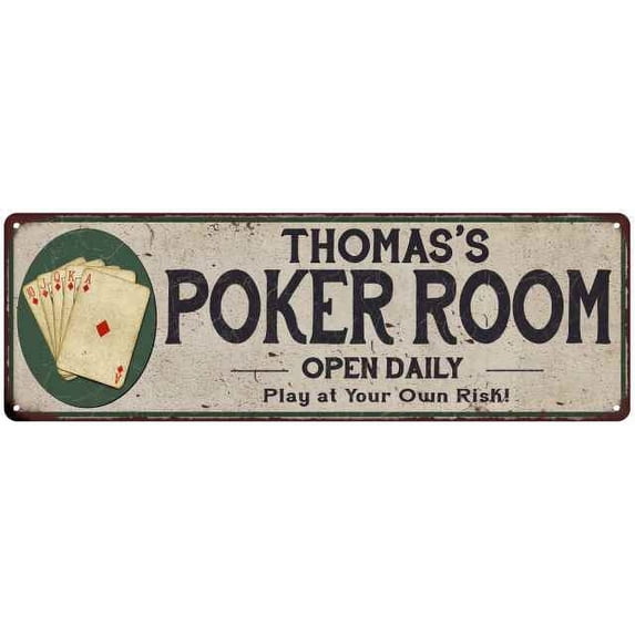 Thomas's Poker Room Gift 6x18 Metal Sign Game Decor 206180048461