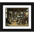 thumbnail image 1 of Thomas van Opshoven 14x12 Black Ornate Wood Framed Double Matted Museum Art Print Titled: An Artist in His Gallery, 1 of 5