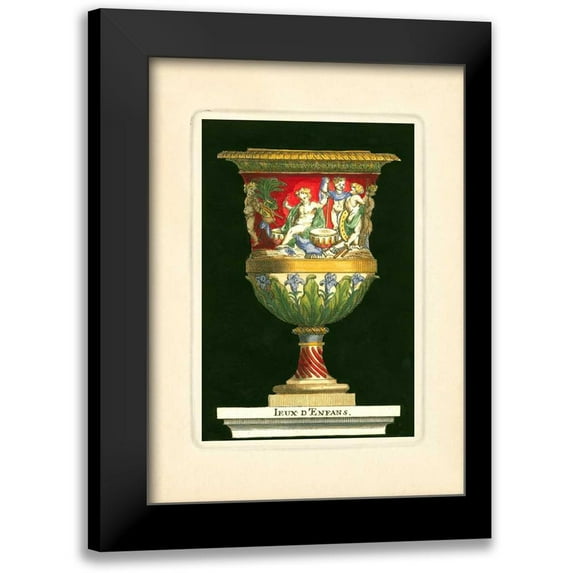 Thomassin, S. 11x14 Black Modern Framed Museum Art Print Titled - Vase with Cherubs