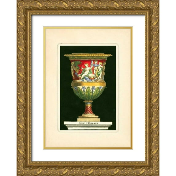 Thomassin, S. 18x24 Gold Ornate Wood Framed with Double Matting Museum Art Print Titled - Vase with Cherubs