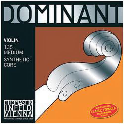 Thomastik Dominant 1/2 Size Violin Strings 1/2 Set, Wound E String, Ball End