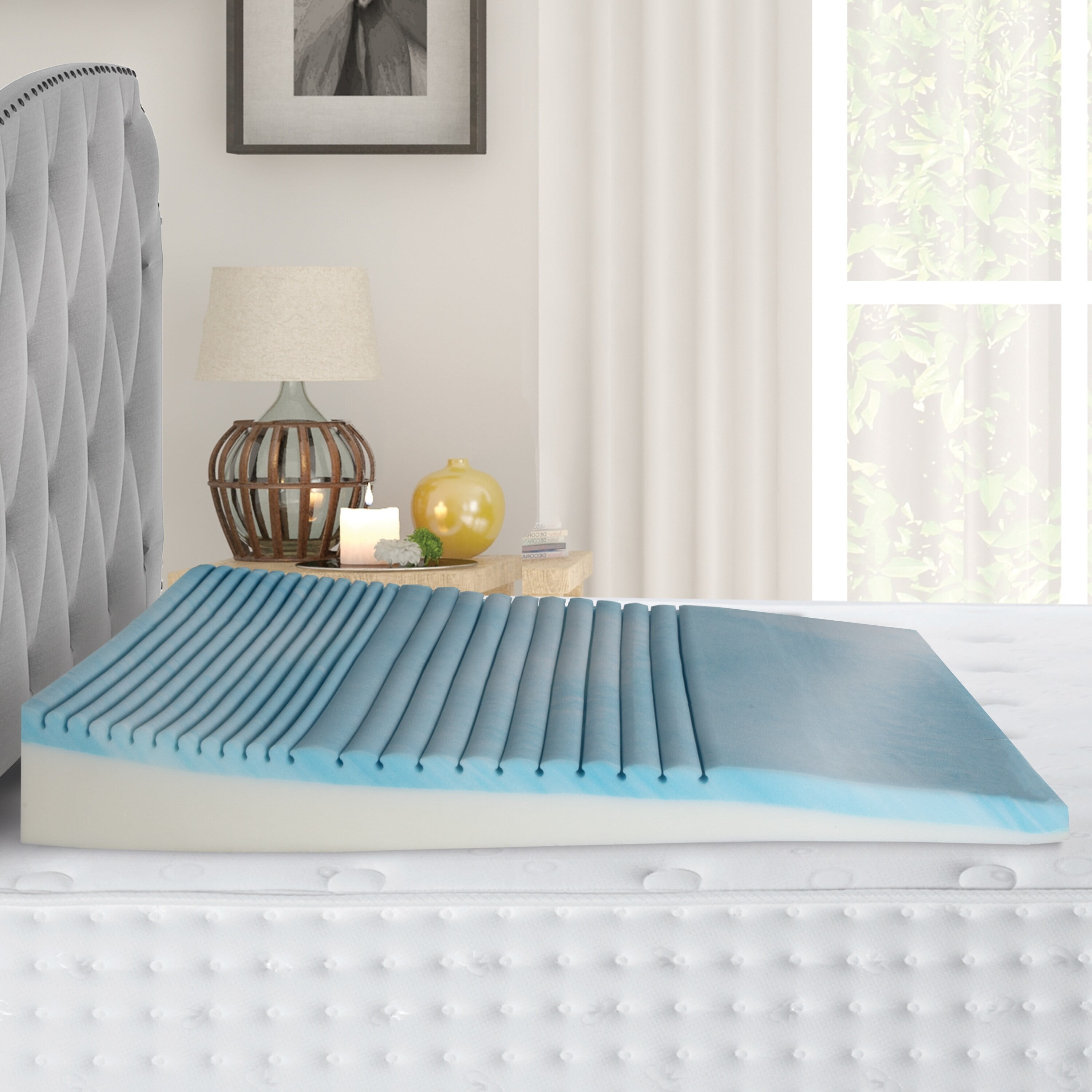Gel Memory Foam Blue Body Wedge Pillow for Maternity