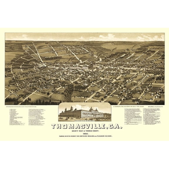 Thomasville Georgia - Beck 1885 Poster Print by Beck Beck (36 x 24) # GATH0001