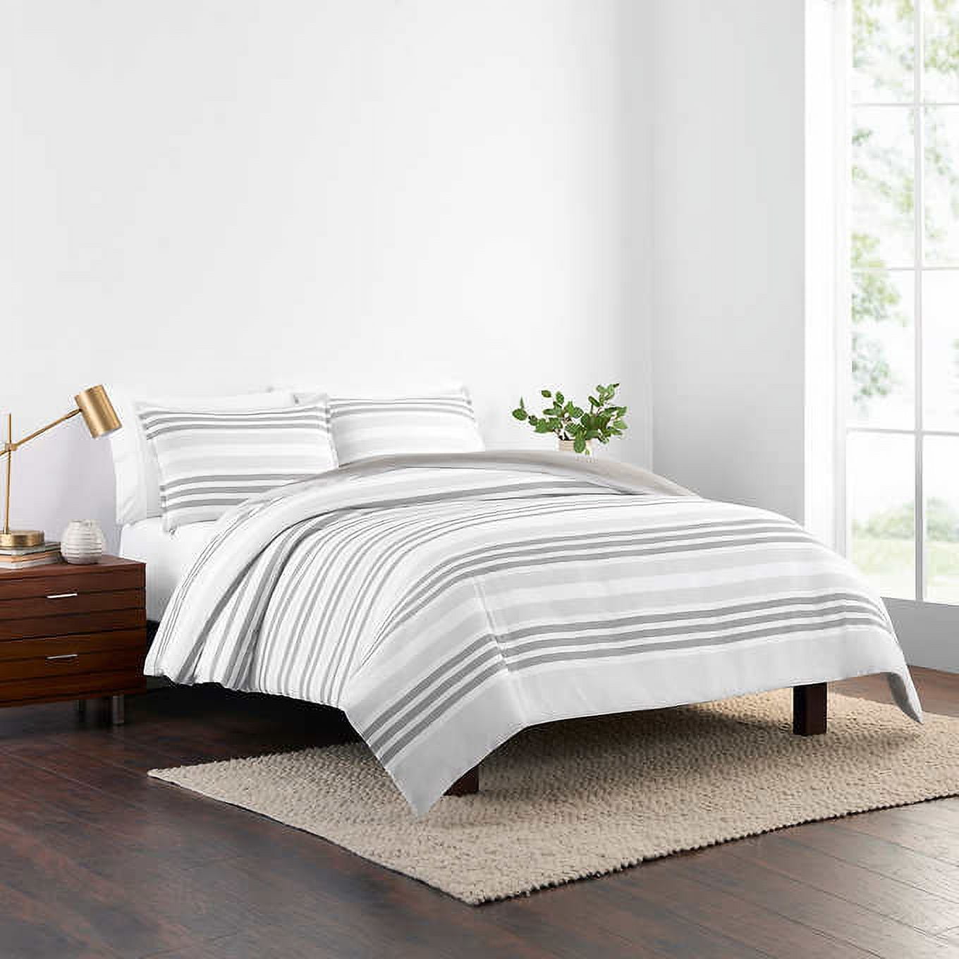 Thomasville Relaxed Comforter Set, Gray Stripe, King