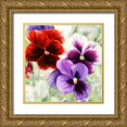 thumbnail image 1 of Thomlinson, Jenny 20x20 Gold Ornate Wood Framed with Double Matting Museum Art Print Titled - Pansies I, 1 of 4