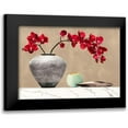 thumbnail image 1 of Thomlinson, Jenny 24x18 Black Modern Framed Museum Art Print Titled - Red Orchids on White Marble (detail), 1 of 5