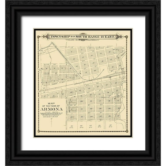 Thompson 20x22 Black Ornate Wood Framed with Double Matting Museum Art Print Titled - Armona California - Thompson 1892