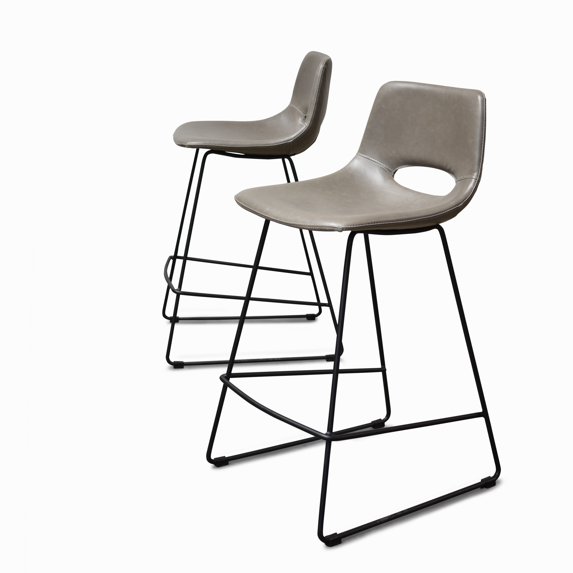 Gingko Thompson 25 in. Counter Stool - Set of 2 - Gray