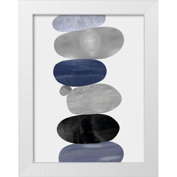 Thompson, Justin 19x24 White Modern Wood Framed Museum Art Print Titled - Emerge Blue II