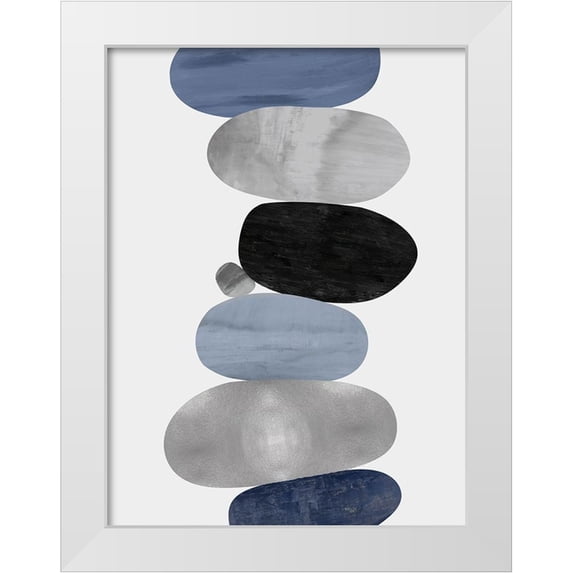Thompson, Justin 25x32 White Modern Wood Framed Museum Art Print Titled - Emerge Blue I