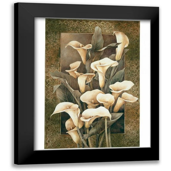 Thompson, Linda 15x18 Black Modern Framed Museum Art Print Titled - Golden Calla Lilies