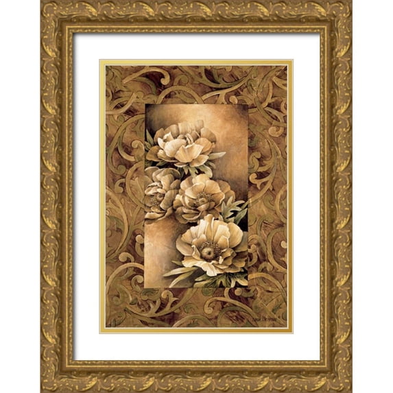 Thompson, Linda 18x24 Gold Ornate Wood Framed with Double Matting Museum Art Print Titled - Poppies I