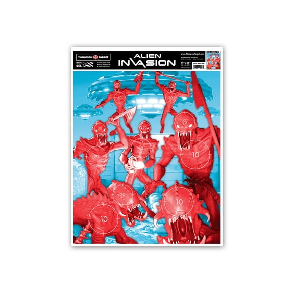 Thompson Target Alien Invasion 19x25in Game Targets, 20 Pack, Multi, XL