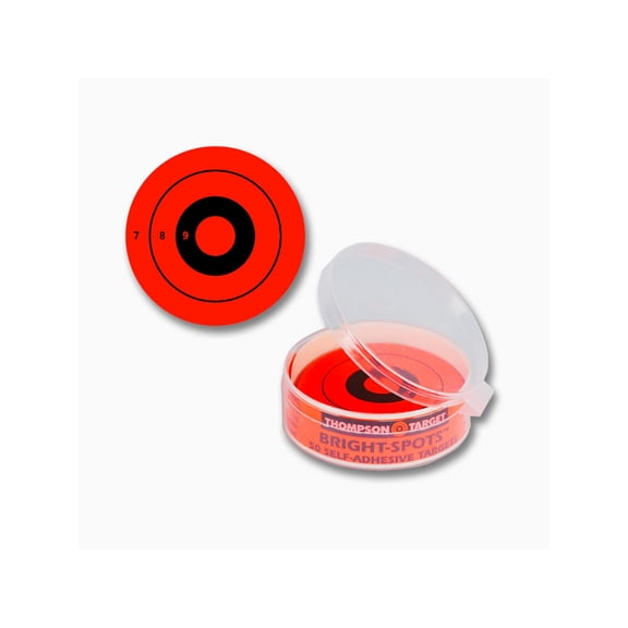 Thompson Target Bright Spots Orange 2.25in Adhesive Targets In Re-Close Containe