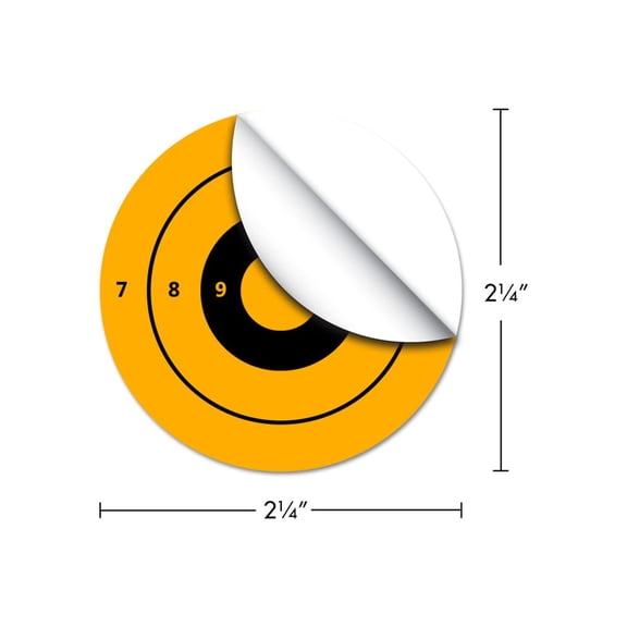 Thompson Target Direct Hit Yellow 2.25in Adhesive Targets In Re-Close Container